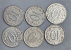 Czechoslovakia  Coin Collection Lot Of 6 Different Date 10 Haler Coins   c3189 