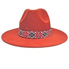Native Style Handmade Beaded Red Seed Beaded Cowboy Hatband Belt