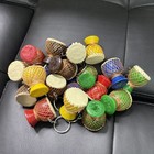 Schl  sselanh  nger Djemb   Trommel Gelb Schl  sselring Aus Holz  Afrika 19 Pcs