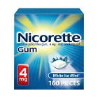 2 Pack  Nicorette Nicotine Gum To Stop Smoking  White Ice Mint Flavor  4 Mg