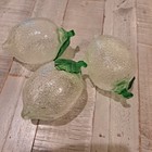 Rarehand-blown Lemon Or Lime  Murano Style Glass Fruit W  Glow In The Dark Frit