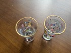 Set Of 4 London Souvenir Shot Glasses 1 5 Oz Clear Glass Painted Gold Rim