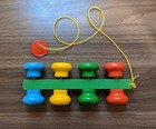 Antique Walter Western Germany Wooden Pull Behind Bell Toy