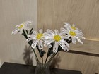 Handmade French Beaded Flowers Home Decor White Silk Set Of 6 Daisies