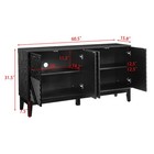 W60  Sideboard Buffet Accent Cabinet 4 Fluted Geometric Doors Tv Stand Credenza