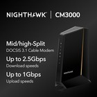 Netgear Nighthawk Docsis 3 1 Mid high-split Cable Modem Cm3000-100nas - Black