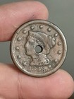 1848 Braided Hair Large Cent Holed