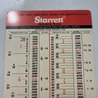 Free Shipping Vintage Starrett Tap Drill Size Decimal Equivalent Pocket Chart