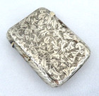 Antique England Silver Plate Match Safe Vesta Case   Mono F G C