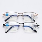 Flexible Progressive Multifocal Half Rim Reading Glasses Men Anti Blue Light