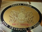 Rare  Vintage Segura Viudas Fine Champagne Of Spain  Advertising Mirror  Sign 