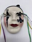Vintage Mardi Gras Porcelain Ceramic Painted Face Mask Collectible Wall Hanging