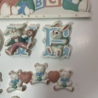 12 P Vintage Homco Nursery Wall Shelf Set Babys Decor Abc Bunny Balloons Bows