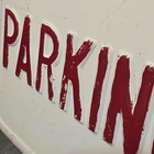 Old Vintage Heavy Steel No Parking Embossed Retired Street Obsolete Traffic Sign
