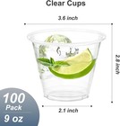 100 Pack 9 Oz Clear Plastic Cups   Sturdy   Food Safe Disposable Plastic Cups