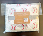 Land Of Nod Quilted Baseball Baby Changing Pad Cover 100  Organic Cotton 18x36