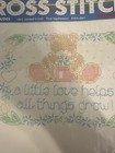 Bucilla Stamped Cross Stitch Sampler  a Little Love Helps All Things Grow  63544
