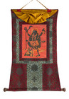 Kali Mahakali Goddess Hand-painted Thangka With Silk Brocade Hindu Buddhist Art