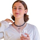 Aaa Round Black Pearl Necklace Earrings Set Women Men Cultured Freshwater