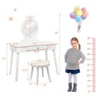 Kids Vanity Makeup Table   Chair Set Make Up Stool Play Set For Children White