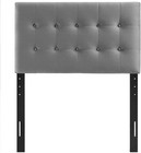 Modway Emily Twin Biscuit Tufted Performance Velvet Headboard  Gray