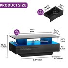 Led Coffee Table Modern High Gloss Center Table With Storage Drawers Living Room