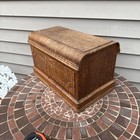 Antique Domestic Treadle Sewing Machine Wood Cover Top Coffin