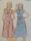 Dress Belted A Line 6 8 Butterick 4835 Sewing Pattern Cut Vtg 70s V Neck Cap