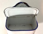 Vintage French Enamelware Allumettes Box   Match Box   White And Blue