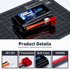 2x Zeee 2s Li-ion Battery 2000mah 7 4v Battery T Plug With 7 4v Battery Charger