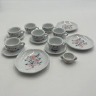 Vintage 15 Pc Children   s Porcelain Miniature Tea Set  Honghua Craft Floral