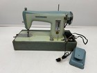 Vtg Brother Model 1351a Sewing Machine Blue W case Powers On As Is Parts