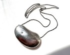 Vintage Mexico Modernist Jondell Sterling Silver Necklace 925 Bean 12    Drop 