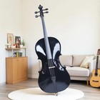 4 4 Full Size Acoustic Cello Set For Beginners - Black Color  Bag  Bow   Rosin