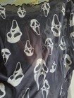 Romwe Ghostface Sheer Mesh Graphic Crop Top Puff Long Sleeve Scoop Neck 3xl