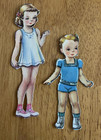 6 Rare Lot Of 5 Cardboard   1 Paper Child Very Little 1930s Vintage Paper Dolls