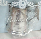 Vtg 1976 Baby Cup Made In England Genuine Pewter Stork Handle Engravable Nos box