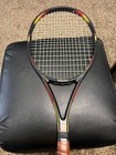 Wilson Pro Staff Tennis Racket Black Red Yellow Leather Grip Classic Used