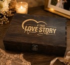 Wedding Memory Keepsake Box Engraved Wood Bridal Gift Love Story