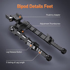 7 5-9inch Adjustable Bipod Tactical Quick Release Picatinny Rail Air Rifle Bipod