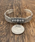 Native American Navajo Handmade Sterling Silver Old Look Design Cuff Bracelet
