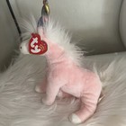 Ty - Beanie Baby Charmer  Pink Unicorn  Style 4568 New - Nwmt 2002 Rainbow Horn