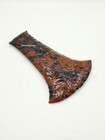 Handmade 7  Mahogany Obsidian Axe Head Hand Knapped Stone Tool Primitive Decor 