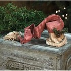 New Primitive Elf Hat Ornament 2 Pcs Christmas Tree Topper Check Red Tan 9 x2 5 