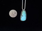 Vintage Native American Turquoise Stone Necklace Set In Sterling Silver