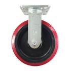 4 Heavy Duty Caster Set 8  Polyurethane Wheels No Mark Rigid Swivel And Brake