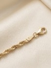 Solid 14k Gold Rope Chain Extender 3mm Diamond Cut Bracelet Necklace Anklet 1-8 