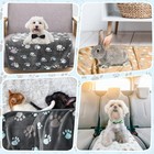 Soft Fluffy Pet Blanket Warm Dog Cat Bed Mat Cozy Paw Print Fleece S M L