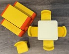 Vintage Little Tikes Dollhouse Lot Picnic Table 5 Chairs Furniture Mom Doll