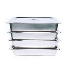4-pack Hotel Pans Commercial Steam Table Pan W  Lid Stainless Steel Food Pan Usa